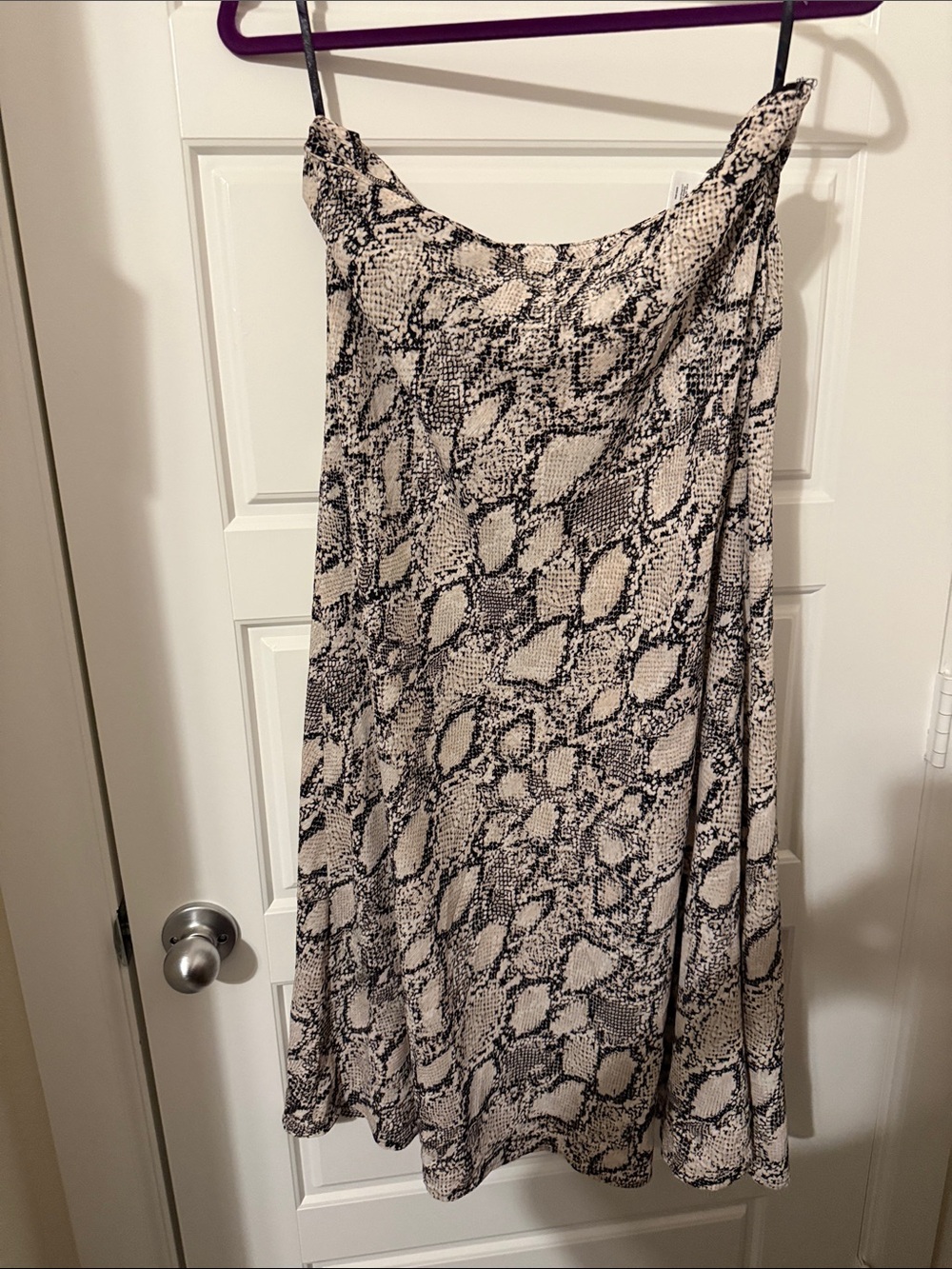 Nine West Snake-Print Reptile Skirt in Beige and Black